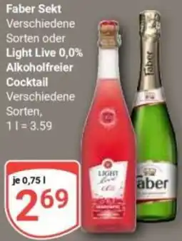 Globus Faber Sekt oder Light Live 0,0% Alkoholfreier Cocktail Angebot
