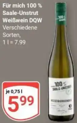 Globus Für mich 100% Saale-Unstrut Weißwein DQW Angebot
