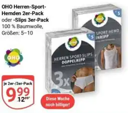 Globus OHO Herren-Sport- Hemden 2er-Pack oder -Slips 3er-Pack Angebot