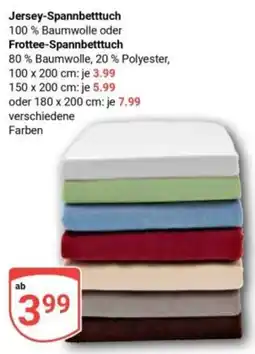 Globus Jersey-Spannbetttuch oder Frottee-Spannbetttuch Angebot
