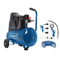 Netto Marken-Discount Scheppach HC30o Kompressor 24 Liter ölfrei mit Zubehör Angebot