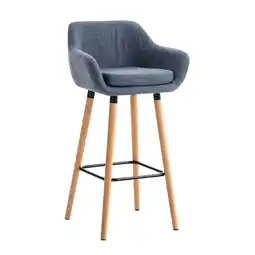 Netto Marken-Discount TPFLiving Barhocker Grande Gestell Holz Stoff Blau Angebot