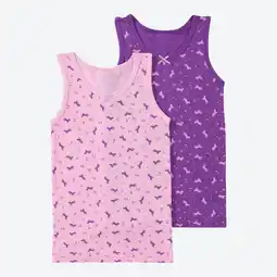 NKD Kinder-Mädchen-Unterhemd mit Allover-Print, 2er-Pack Angebot