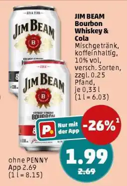 PENNY JIM BEAM Bourbon Whiskey & Cola Angebot