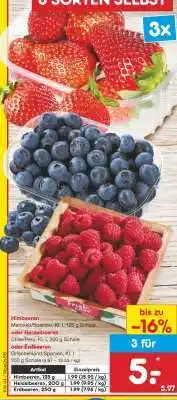 Netto Marken-Discount Himbeeren oder Heidelbeeren oder Erdbeeren Angebot