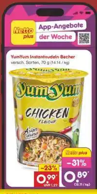 Netto Marken-Discount YumYum Instantnudeln Becher Angebot