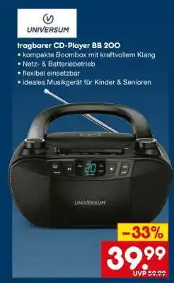 Netto Marken-Discount tragbarer CD-Player BB 200 Angebot