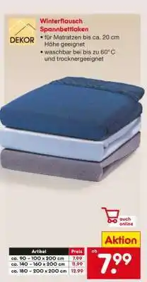 Netto Marken-Discount Winterflausch Spannbettlaken Angebot