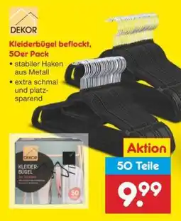 Netto Marken-Discount Kleiderbügel beflockt, 50er Pack Angebot