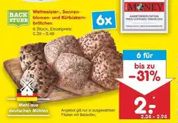 Netto Marken-Discount Weltmeister-, Sonnenblumen- und Kürbiskernbrötchen Angebot