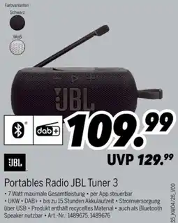 MEDIMAX Portables Radio JBL Tuner 3 Angebot
