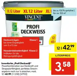 Hellweg VINCENT Innenfarbe ,,Profi Deckweiß" Angebot