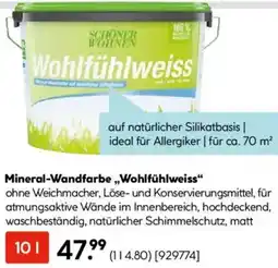 Hellweg SCHONER WOHNEN Mineral-Wandfarbe „Wohlfühlweiss" Angebot
