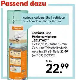 Hellweg Laminat und Parkettunterlage „SELITAC“ Angebot