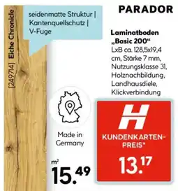 Hellweg PARADOR Laminatboden ,,Basic 200" Angebot
