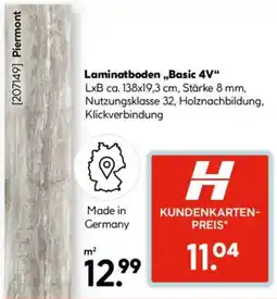 Hellweg Laminatboden ,,Basic 4V" Angebot