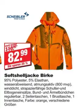 bauSpezi Scheibler softshelljacke birke Angebot