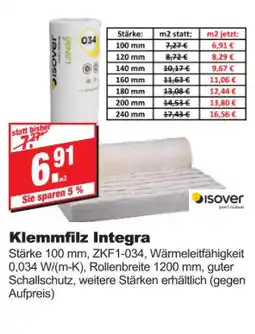 bauSpezi Isover klemmfilz integra Angebot