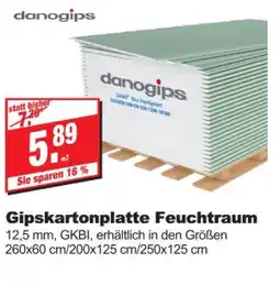 bauSpezi Danogips gipskartonplatte feuchtraum Angebot