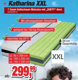 Möbelfundgrube Katharina XXL 7 Zonen Kaltschaum Matratze mit „DUETT" Kern Angebot