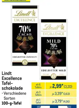 METRO Lindt Excellence Tafelschokolade Angebot
