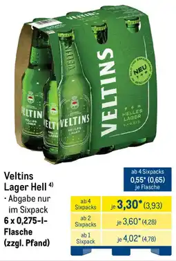 METRO Veltins Lager Hell Angebot