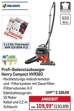 METRO Numatic Profi-Bodenstaubsauger Henry Compact HVR160 Angebot
