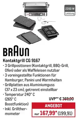 METRO BRAUN Kontaktgrill CG 9167 Angebot