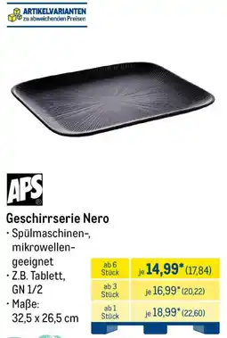 METRO APS Geschirrserie Nero Angebot