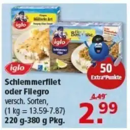 Multi Markt iglo Schlemmerfilet oder Filegro Angebot