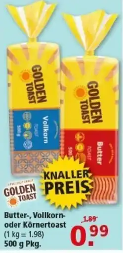 Multi Markt GOLDEN TOAST Butter-, Vollkorn- oder Körnertoast Angebot