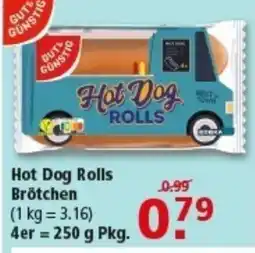 Multi Markt GUTS&GÜNSTIG Hot Dog Rolls Brötchen Angebot