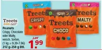 Multi Markt Treets Peanuts Crispy, Chocolate oder Malty Angebot