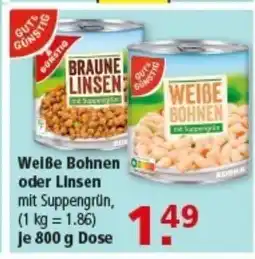 Multi Markt GUTS&GÜNSTIG Weiße Bohnen oder Linsen Angebot