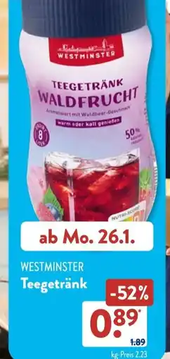 Aldi Süd WESTMINSTER Teegetränk Angebot