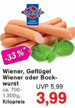 Jawoll Wolf Wiener, Geflügel Wiener oder Bockwurst Angebot