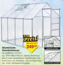 Jawoll Aluminium- Gewächshaus Angebot