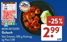 Aldi Süd MEINE METZGEREI Gulasch Angebot