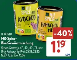 Aldi Süd LE GUSTO Hi!-Spice- Bio-Gewürzmischung Angebot