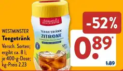 Aldi Süd WESTMINSTER Teegetränk Angebot