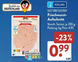 Aldi Süd GUT DREI EICHEN Frischwurst- Aufschnitt Angebot