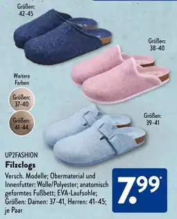 Aldi Süd UP2FASHION Filzclogs Angebot