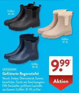Aldi Süd UP2FASHION Gefütterte Regenstiefel Angebot