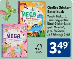 Aldi Süd Großes Sticker- Bastelbuch Angebot