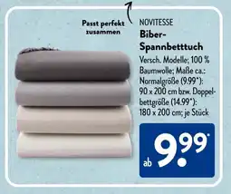 Aldi Süd NOVITESSE Biber- Spannbetttuch Angebot
