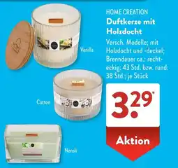 Aldi Süd HOME CREATION Duftkerze mit Holzdocht Angebot