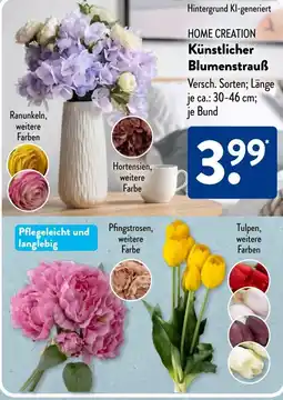 Aldi Süd HOME CREATION Künstlicher Blumenstrauß Angebot