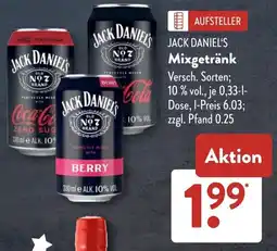 Aldi Süd JACK DANIEL'S Mixgetränk Angebot