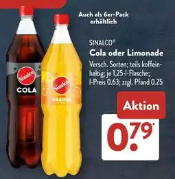 Aldi Süd SINALCO Cola oder Limonade Angebot