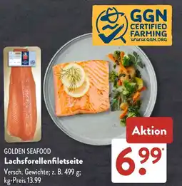 Aldi Süd GOLDEN SEAFOOD Lachsforellenfiletseite Angebot